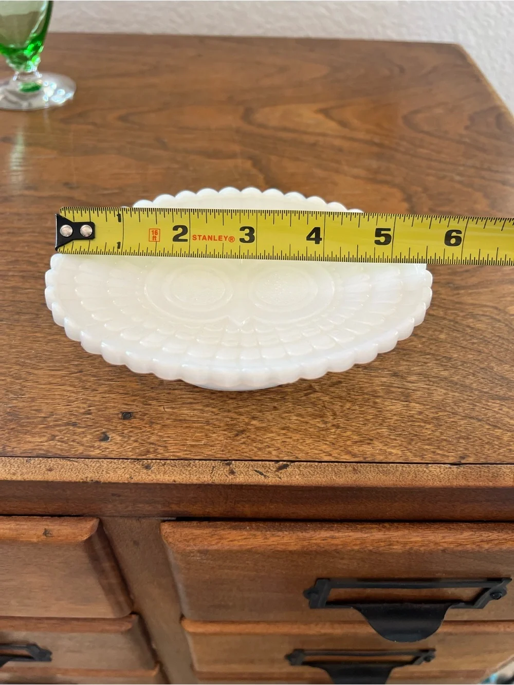 Vintage Avon Milk Glass Footed Soap Dish with Owl Design White Pedestal